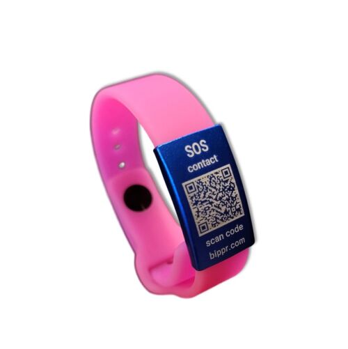 Bippr SOS ID-band Roze