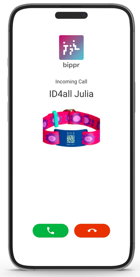 Bippr SOS incoming call